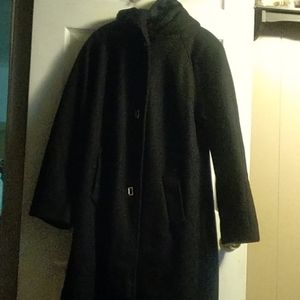 Braefair black long coat with hood